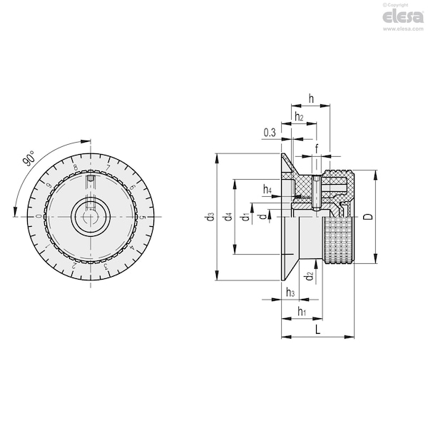 Flange With Graduation And Back Housing, MBR.50 B-8+FGSP-C4